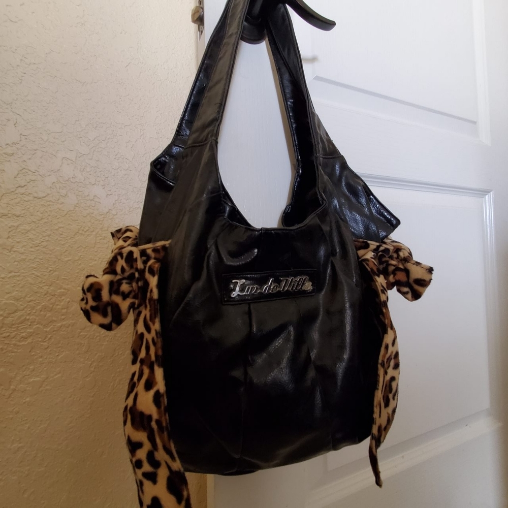 Lux De Ville - Greta Garbow Bag Black w/ Leopard NWOT